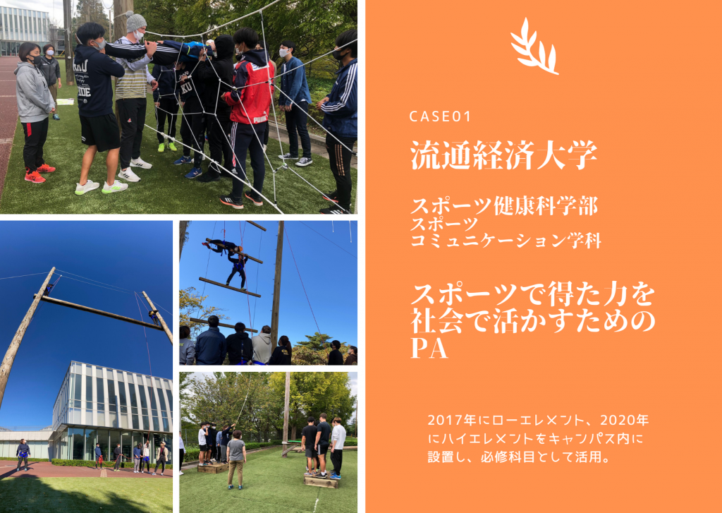 Case01 流通経済大学スポーツ健康科学部スポーツコミュニケーション学科 Project Adventure Japan Case01 流通経済大学スポーツ健康科学部スポーツコミュニケーション学科 Project Adventure Japan